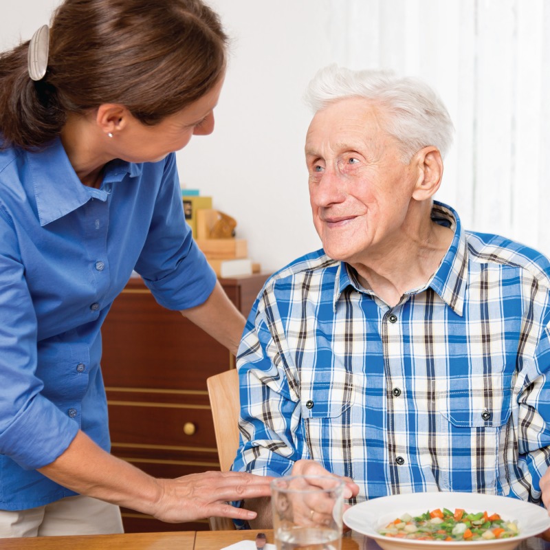 Senior man with a dietician